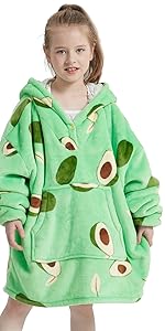 NAFLEAP Oversized Wearable Blanket Hoodie for Kids Sweatshirt for Girls