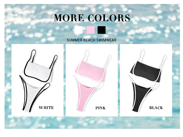 Colorblock Bikini Tops and Thongs