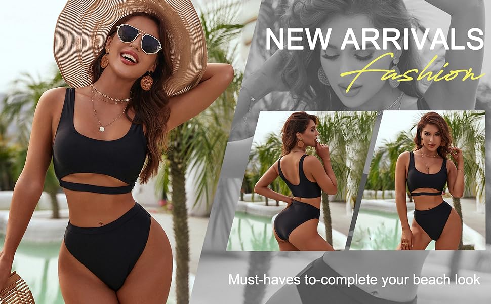 Women''s High Waisted Bikini Sets High Cut Bathing Suits