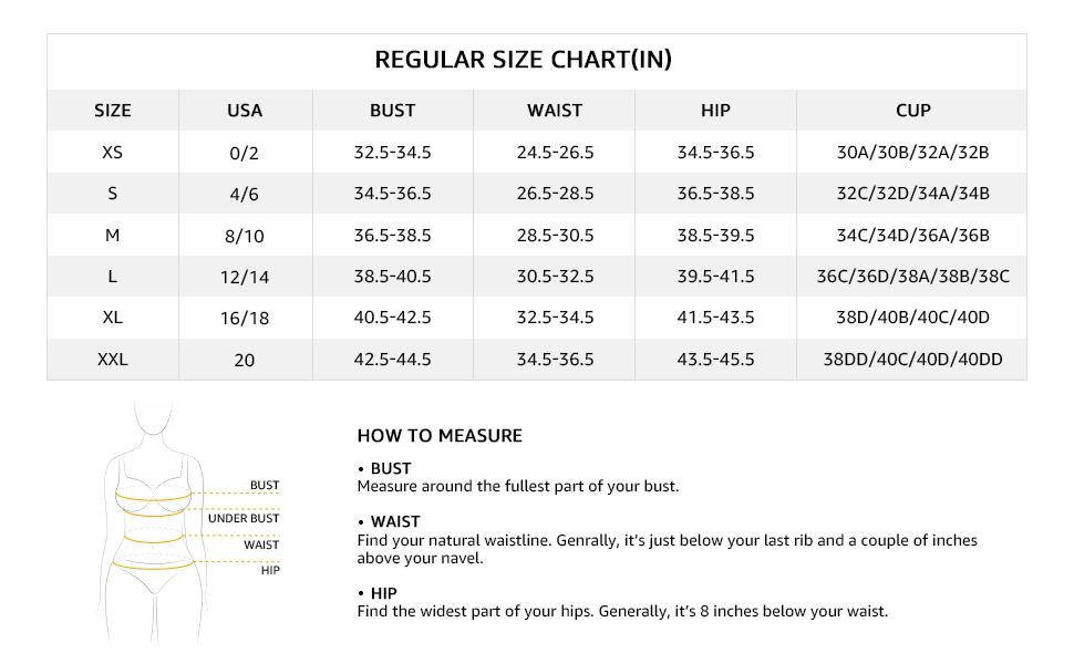 regular size chart