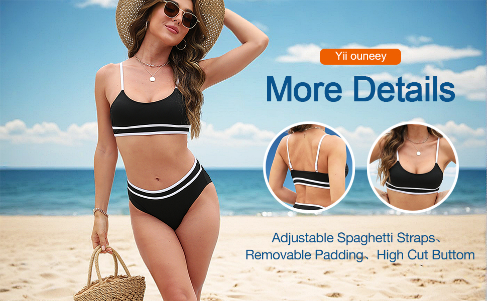 Ribbed High Waisted Bikini Sets for Women