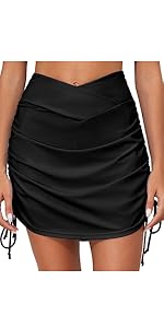 High Waist Swim Skirt Bottom with Pockets