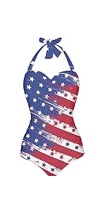 American Flag One Piece Swimsuits for Women