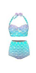 Gradient Mermaid Bathing Suits Tummy Control Two Piece