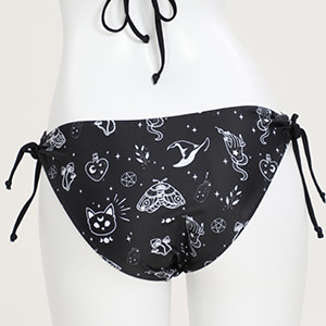 Women''s Bikini Sets Two Piece Swimsuit Cat Witch Print Gothic Swimwear Bathing Suit Bikini Set