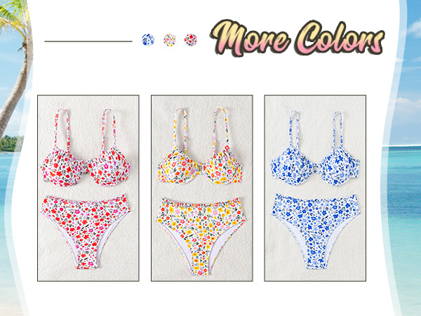 2 piece bathing suit for women floral bikini sets high waisted bikinis cute bikinis trendy bikinis