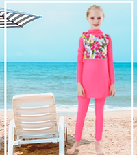 Kids Girls One Piece Long Sleeve Swimsuit Sun Protection Sunsuit