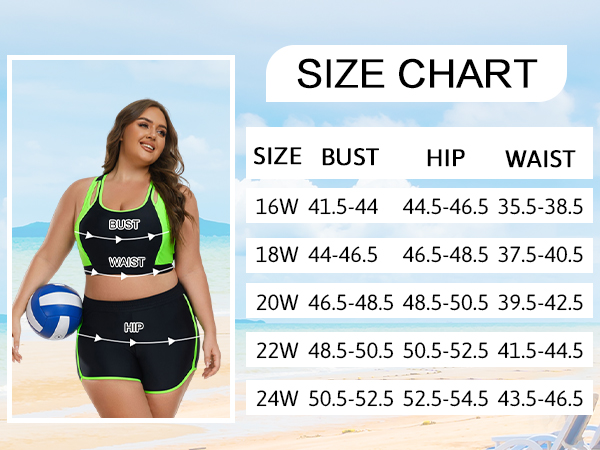 women swimsuit size chart