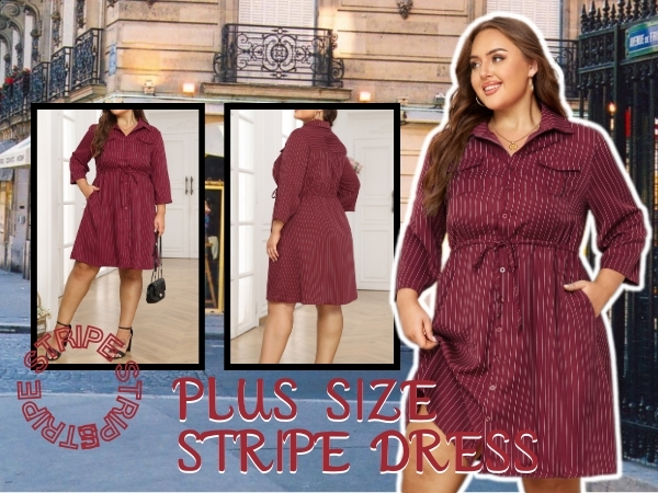 0043 women stripe dress