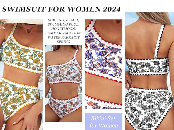 Womens Floral Swim Mod Paisley Print Bikini Swimsuit