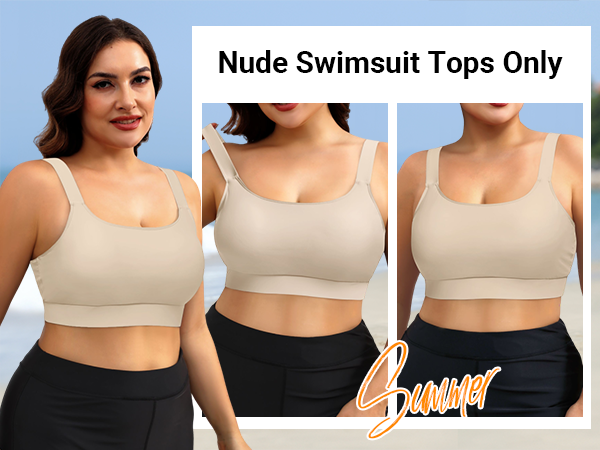 plus size nude bikini top only