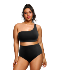 Plus size one shoulder bikini