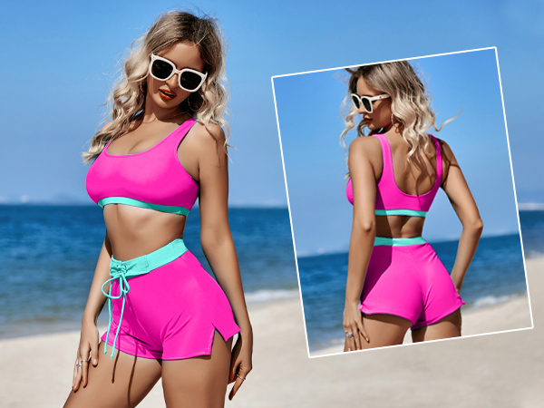 color block bikini for teen girls