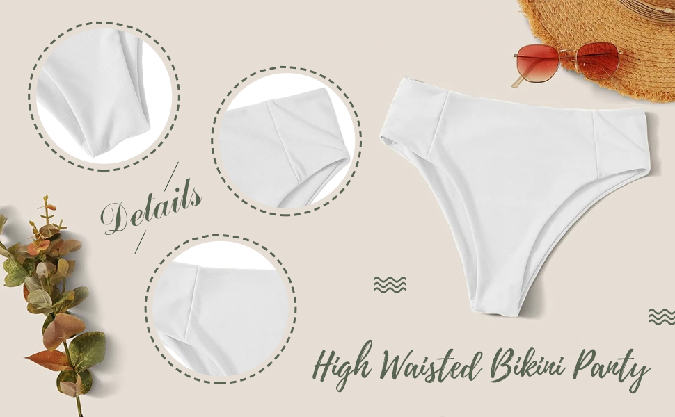 Verdusa Women''s High Cut Swimsuit High Waisted Bikini Panty