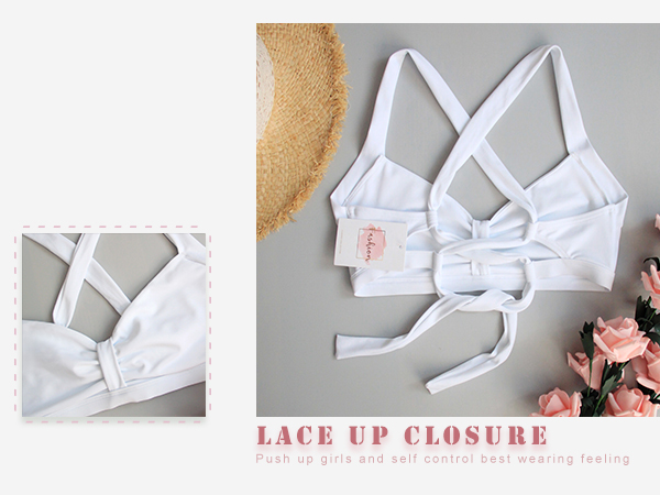 Lace Up Closure Swim Top