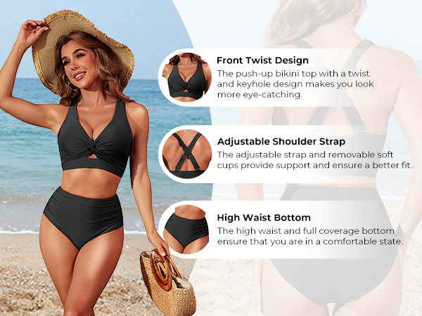 high waisted bathing suits for women tummy control