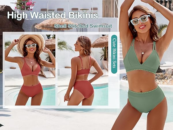 high waisted bathing suits for women