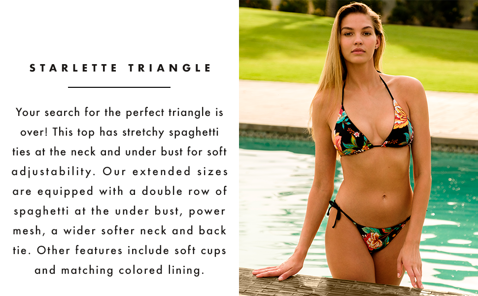 Sunsets Reversible Starlette Triangle in Midnight In Paris.