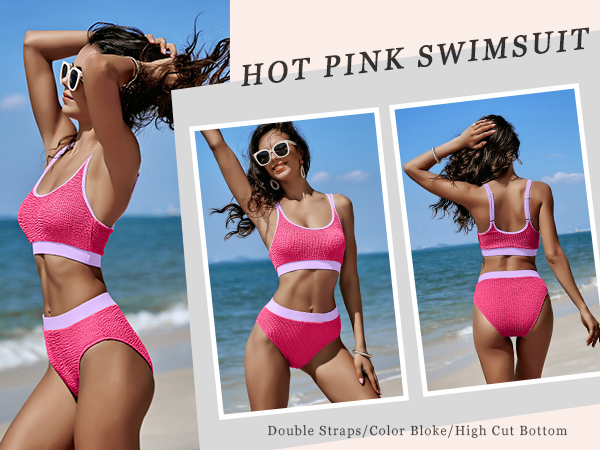 hot pink bikini set