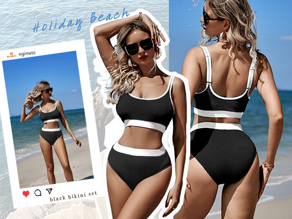  Sporty Two Piece Bathing Suit