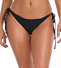 tie side bikini bottoms mid rise string bathing suits bottom