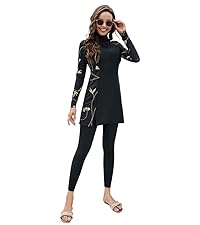 Women Modest Burkini Swimsuits Muslim Swimwear Full Body Islamic Swim Tops Pants Hijab Rash Guard