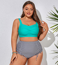 plus size twist front bikini sets