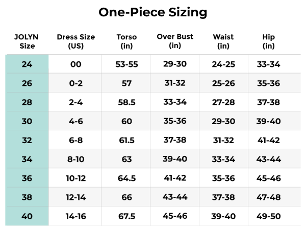 one piece sizing