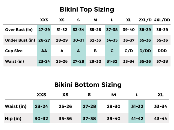 bikini sizing