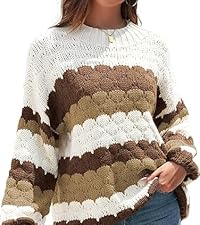 Color block sweaters for women fall winter trendy