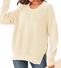 Loose sweaters for women scoop neck pullover jumper