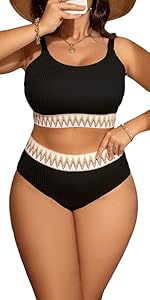 Bikini Sets for Women Plus Size High Waisted Bikini Bathing Suits 2 Piece Swimsuit