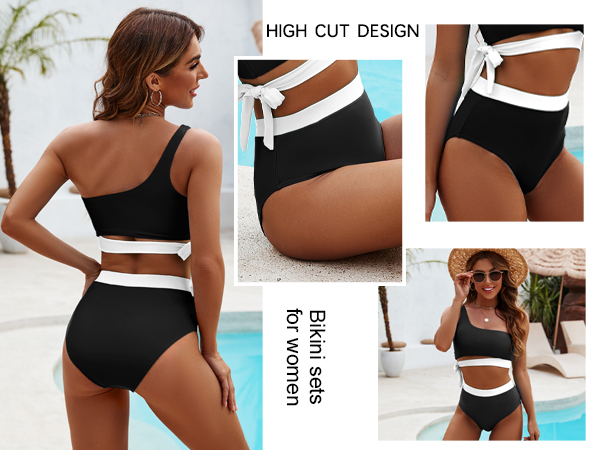 high waisted bikini set