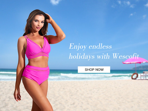 women bikini sets hot pink