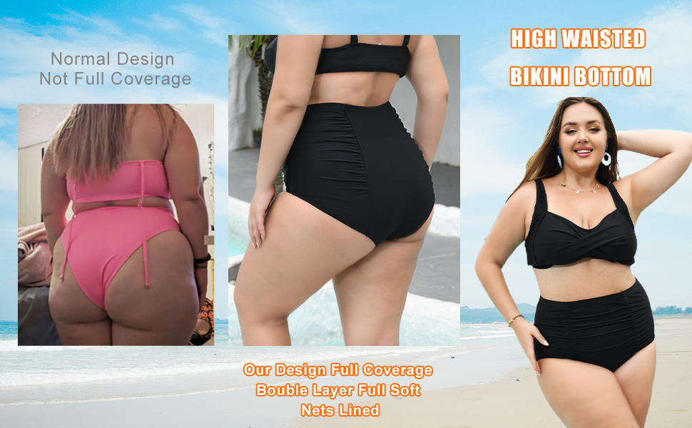 high waisted bikini bottoms