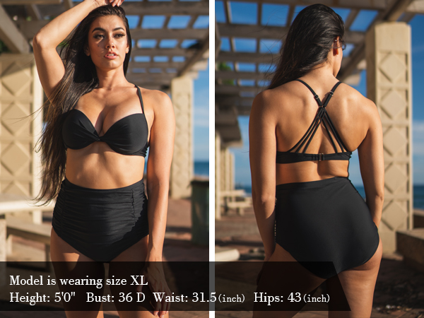 High Waisted Ruched Swimsuit Bikini Bottom-05