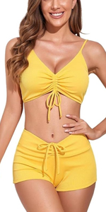 bikini sets swimsuit swimwear women girl bathing suit sexy beachwear swimming solid sets teen summer