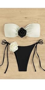 3D Floral Bandeau Bikini Set