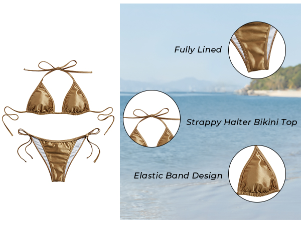 Metallic Gold bikini sets