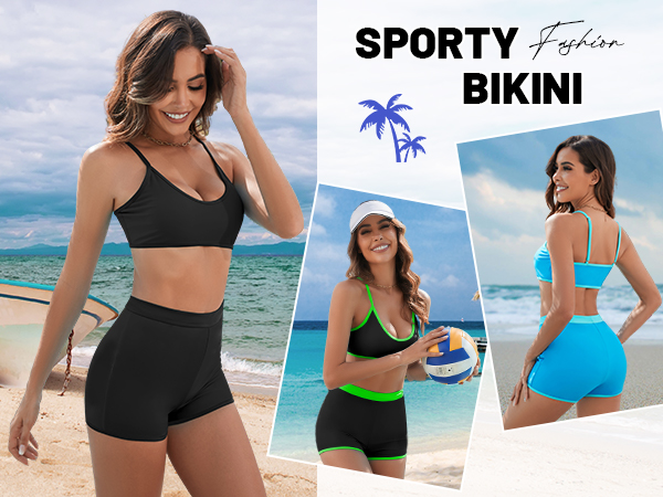 High Waisted Bikini Set Sporty