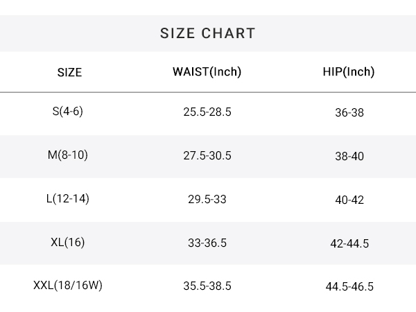 SIZE CHART