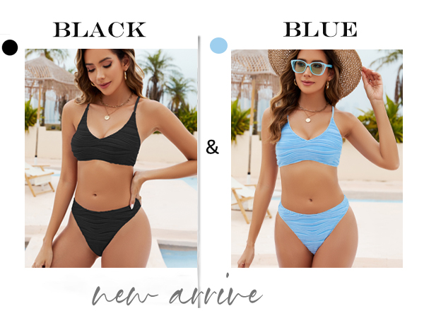 BLACK&BLUE 2 PIECE BIKINI SETS