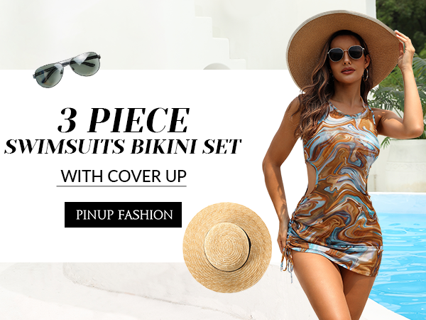 3 piece swimsuit bikini set