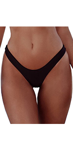 High Cut Thong Bikini Bottoms