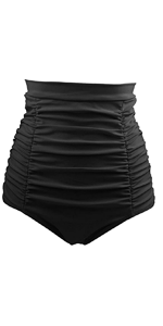 Women''s High Waisted Swimsuit Bottom Tummy Control Ruched Bikini Bottom 