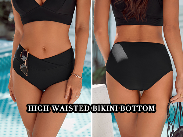 high waisted bikini bottom