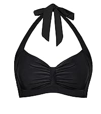 ruched halter vintage retro swimsuit top