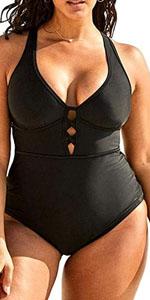 Plus size black swimwear