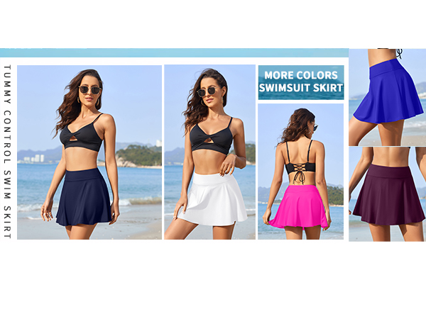 black white navy blue pink blue vine red swim skirt