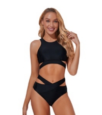 Cutout High Neck Bikini Set